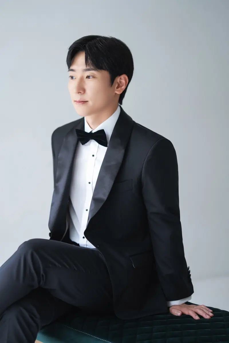 Joseph Kim in a custom tuxedo