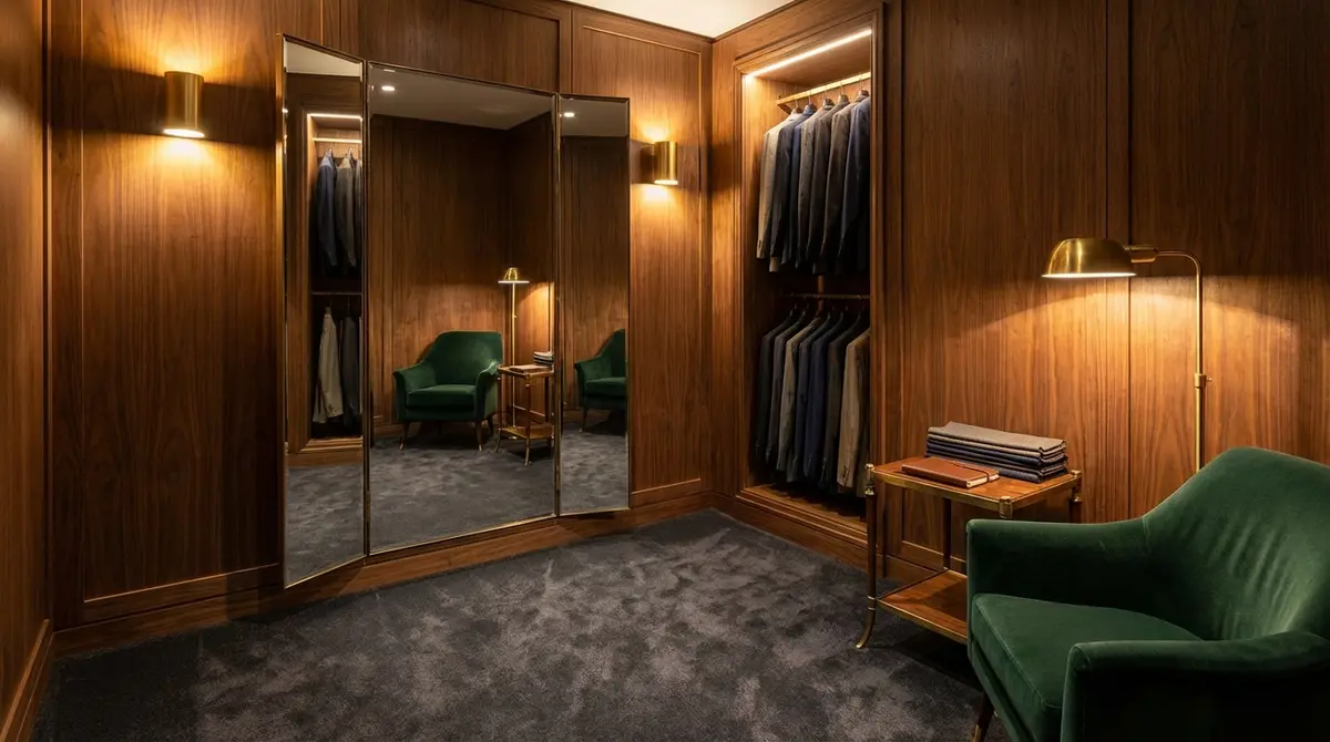 Private consultation setting for a traveling clothier in Chicago